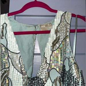 Asps sequin short cutout dress